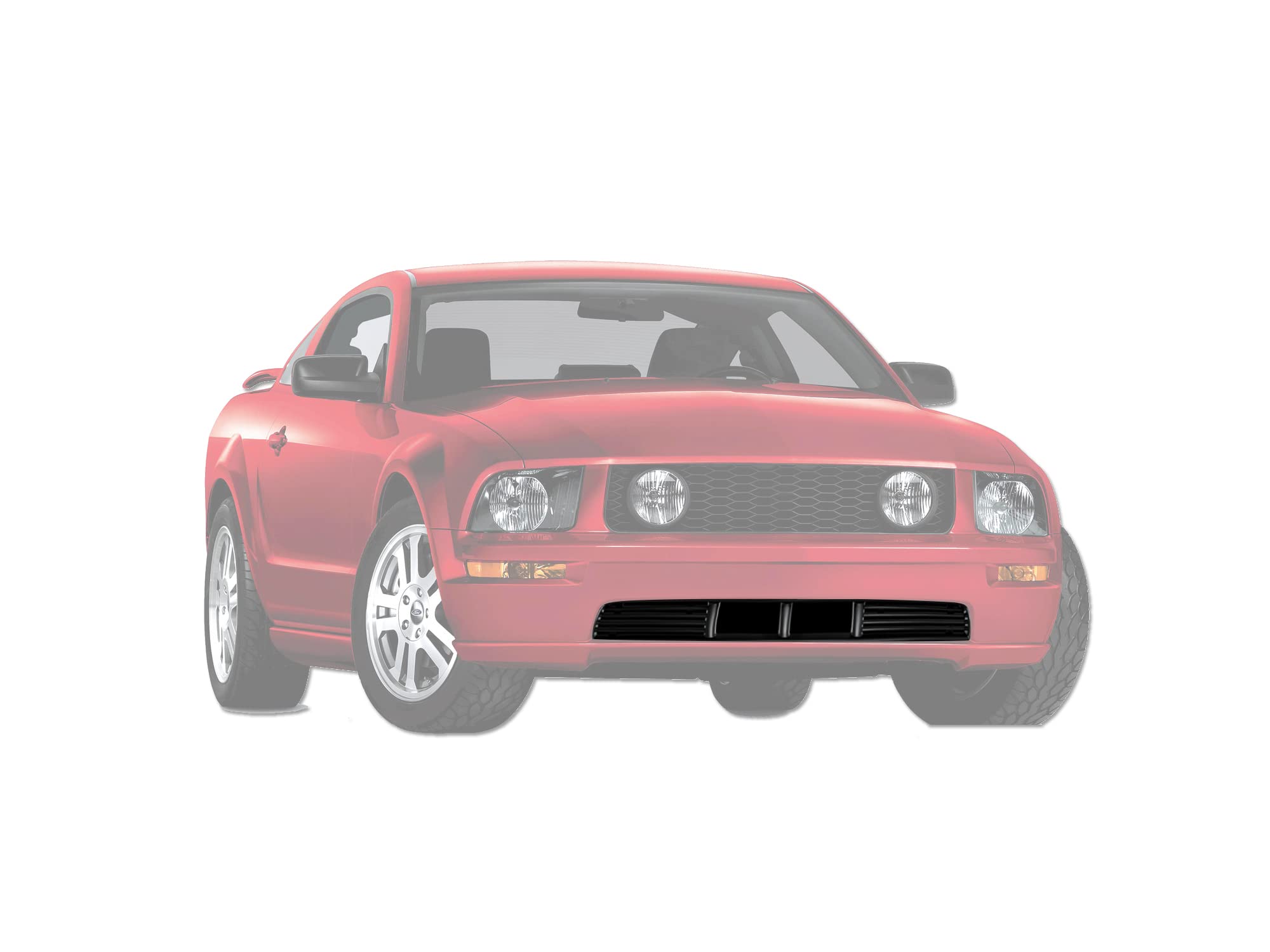 OE Style Armordillo USA Grille Fits 2005-2009 Ford Mustang Base Model-Matte Black (Excl. GT)