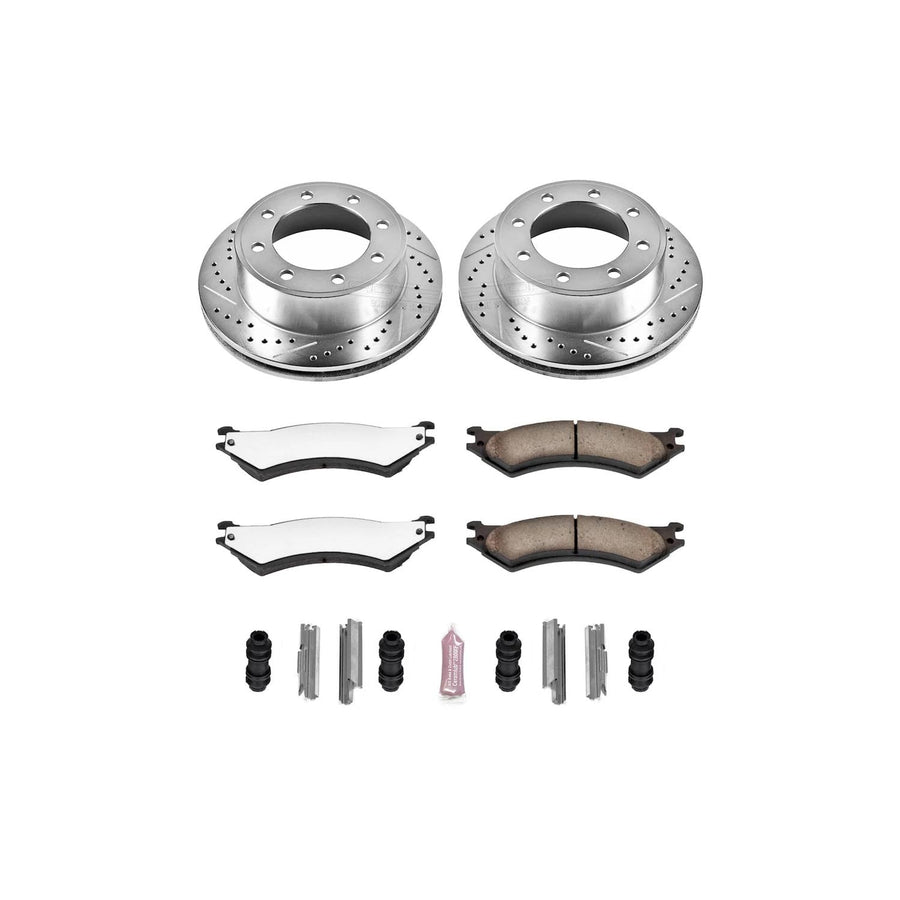 Power Stop Rear K5203-36 Z36 Truck & Tow Brake Kit, Carbon Fiber Ceramic Brake Pads and Drilled/Slotted Brake Rotors