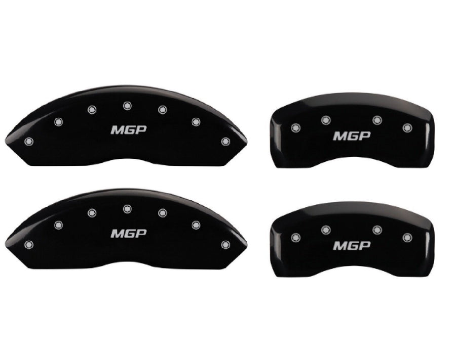 Brake Caliper Covers MGP for Subaru Impreza (2017-2019) Fits 17"+ Wheels - Black Powder-Coated Finish, Engraved Silver MGP Logo, Aluminum Caliper Covers (Set of 4)