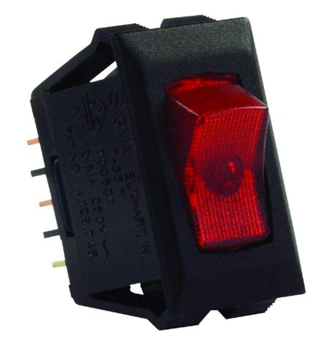 Red/Black JR Products 12525 SPST Illuminated On/Off Switch