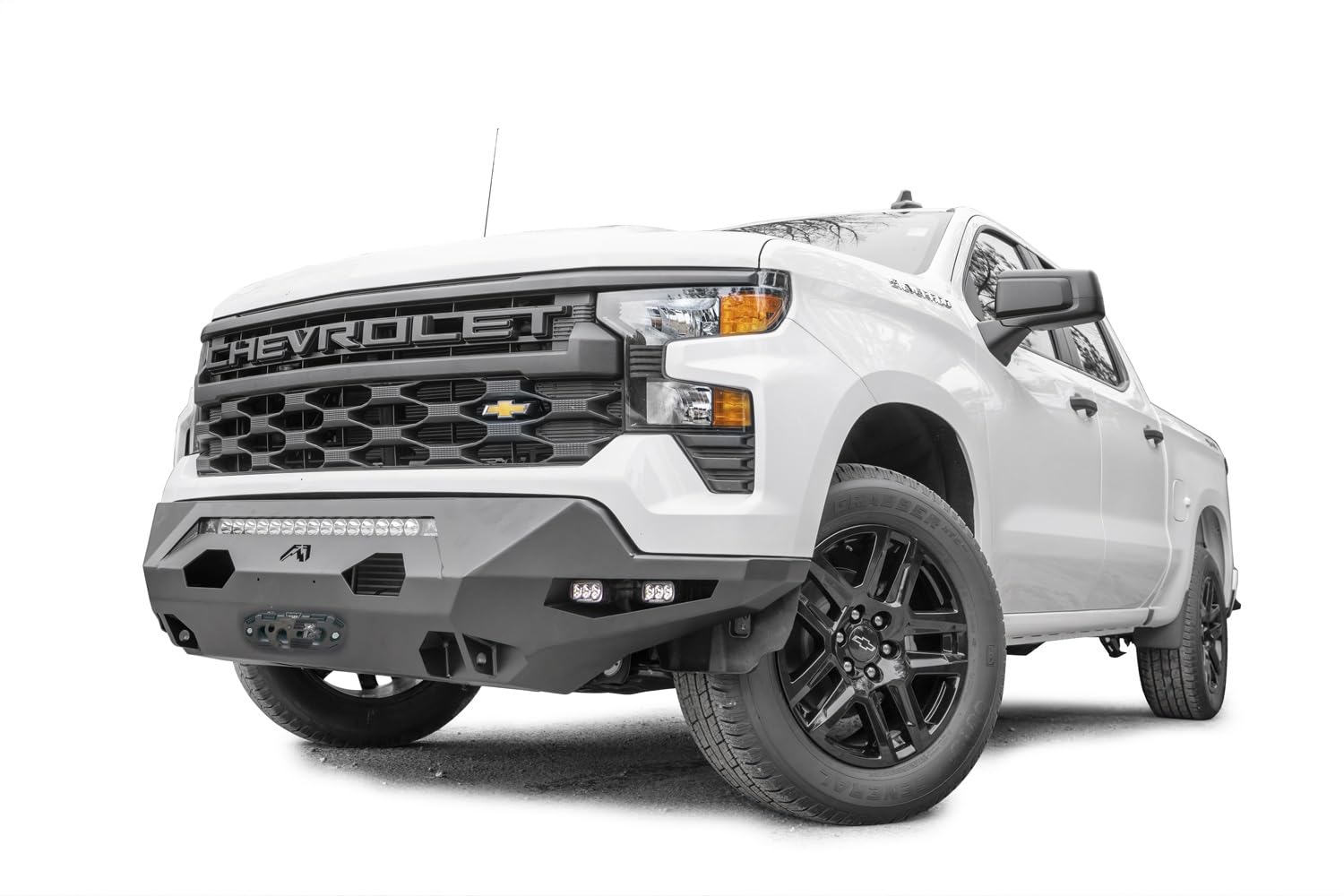Fab Fours Matrix Front Bumper CS22-X5661-1 fits 22-22 Chevrolet Silverado 1500 - w/No Guard - Black - For Mount LED Cube Lights - D-Ring Mounts