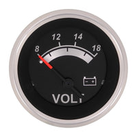 Sierra 67019P Black Sterling, 2" System Voltmeter, 12V
