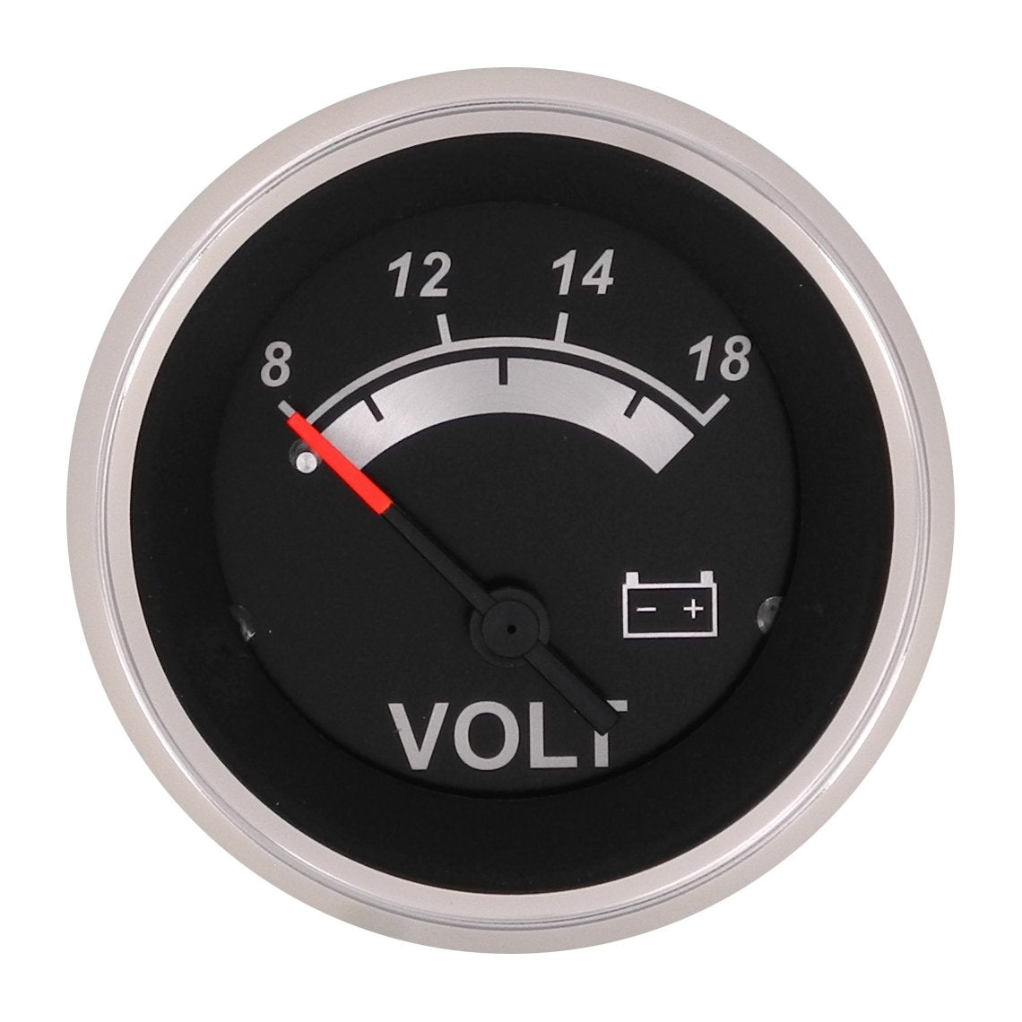 Sierra 67019P Black Sterling, 2" System Voltmeter, 12V