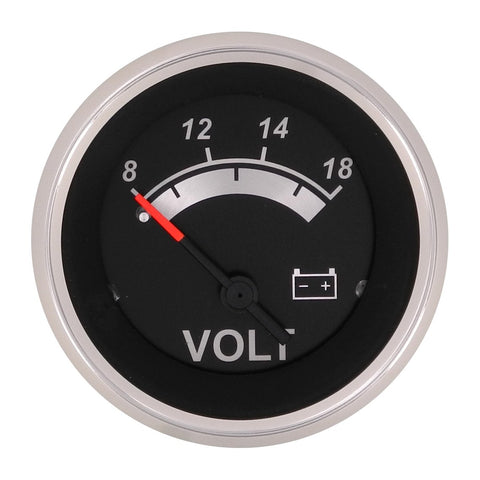 Sierra 67019P Black Sterling, 2" System Voltmeter, 12V