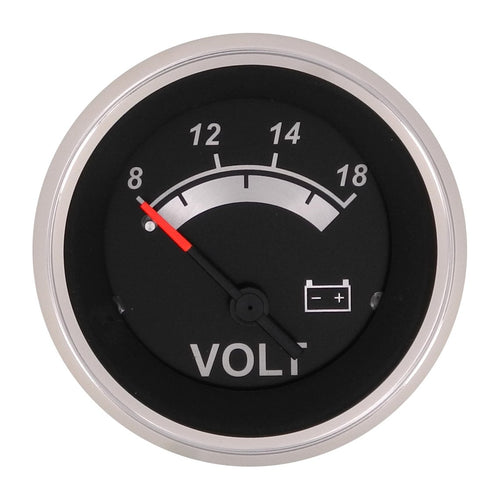 Sierra 67019P Black Sterling, 2" System Voltmeter, 12V