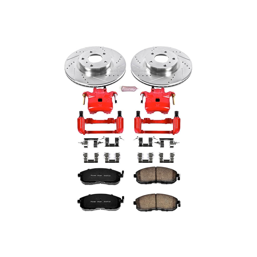 1-Click Performance Brake Kit Power Stop (KC3140) with Calipers For INFINITI G35 2003-2005, Nissan 350Z 2003-2005 [Model Specific]