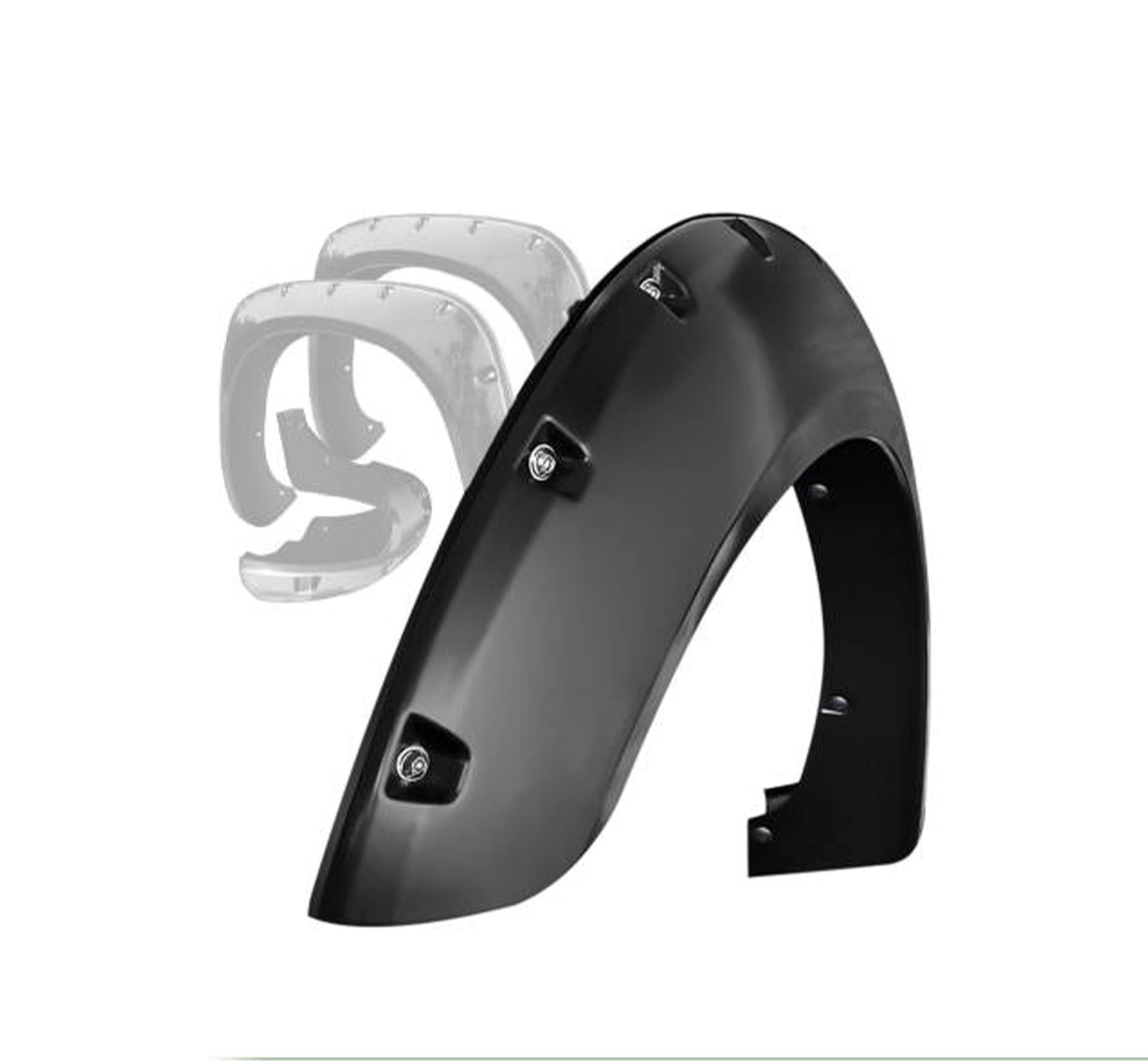 FENDER FLARES Black Horse Smooth Pocket Style Black Compatible with 2018-2021 Ford F-150-FF-FOF18SM