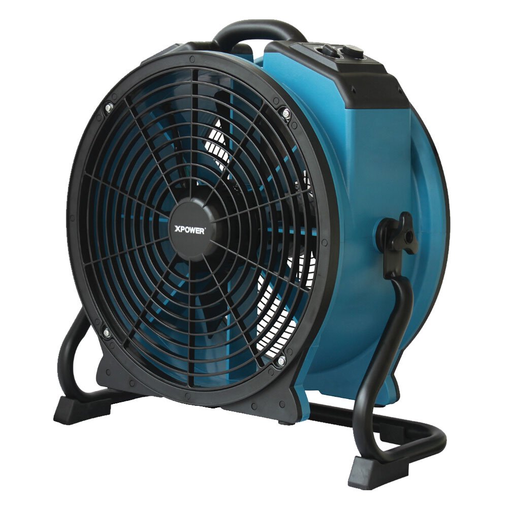 XPOWER 1/3 HP X-47ATR Sealed Motor Axial Air Mover Fan - with Variable Speed Control, 3 Hour Timer - Blue