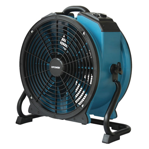 XPOWER 1/3 HP X-47ATR Sealed Motor Axial Air Mover Fan - with Variable Speed Control, 3 Hour Timer - Blue