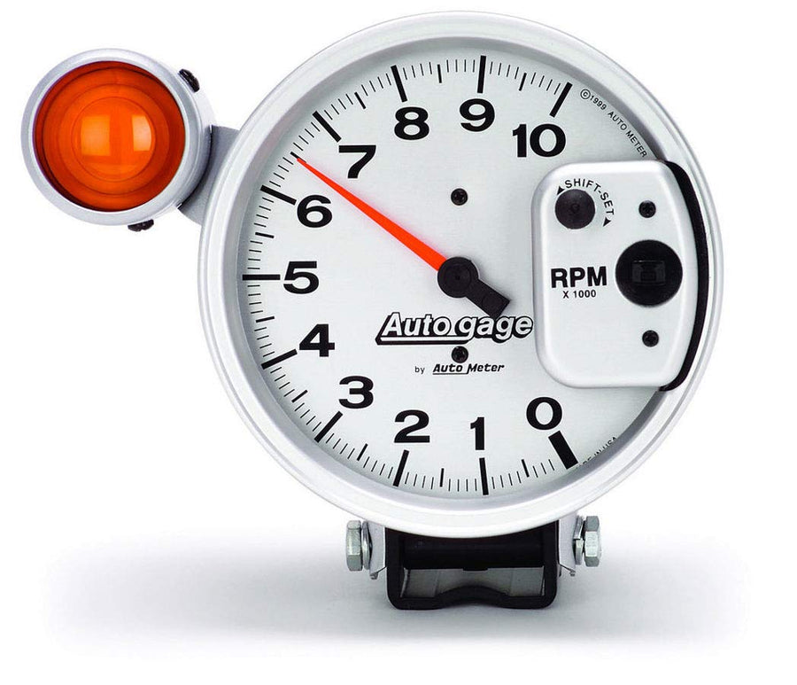 5 in. Autogage by AutoMeter Pedestal Mount Tachometer, 0-10,000 RPM with Large External Shift Light 233911