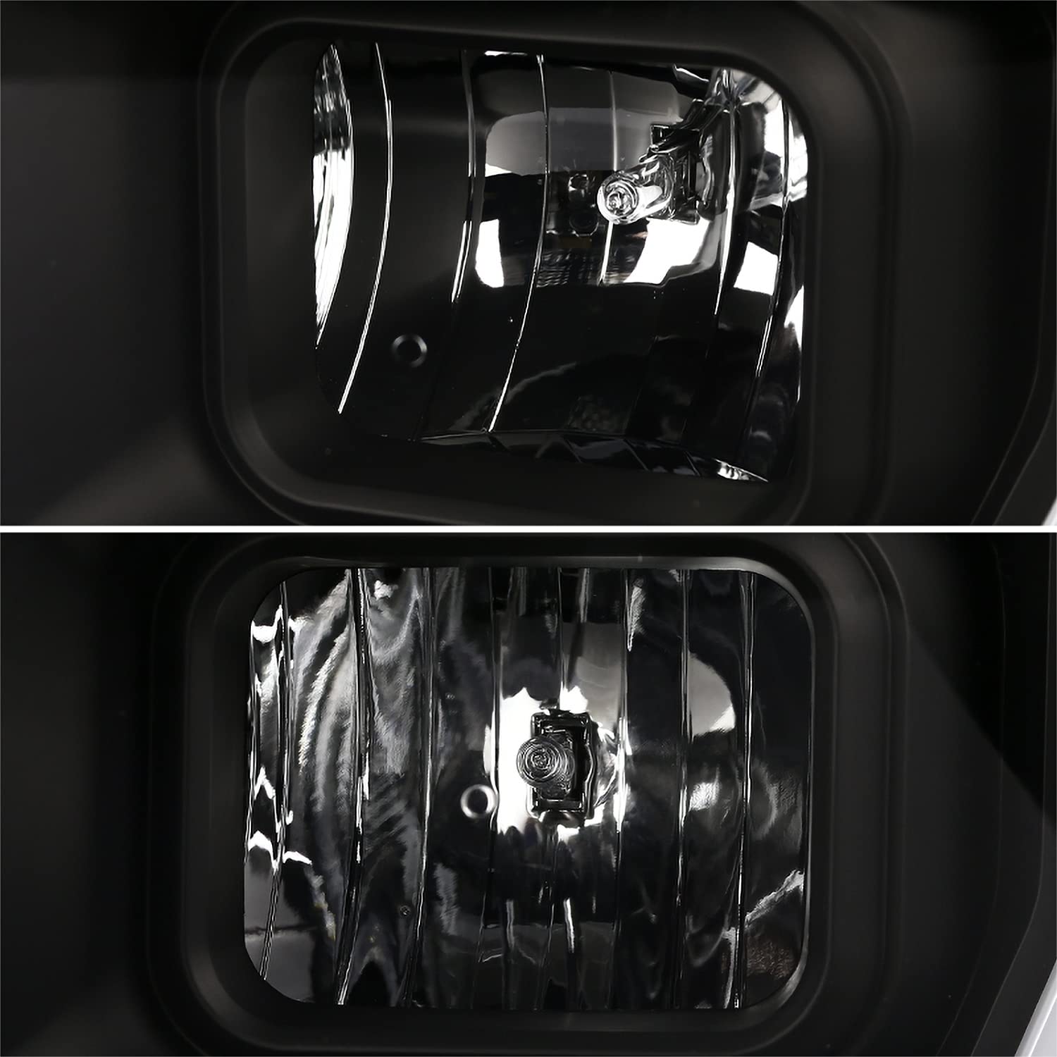 Black Projector Headlights w/LED Bar SPEC-D TUNING Compatible with 2008-2010 Ford F-250, F-350, F-450, F-550 Super Duty, Left + Right Pair Headlamps Assembly