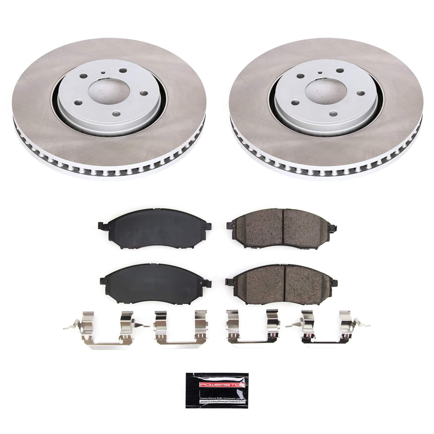 Power Stop Front Brake Kit SC5264 With Semi-Coated Brake Rotors and Ceramic Brake Pads & Hardware For INFINITI FX35, INFINITI F, INFINITI FX45, INFINITI [Model Specific]
