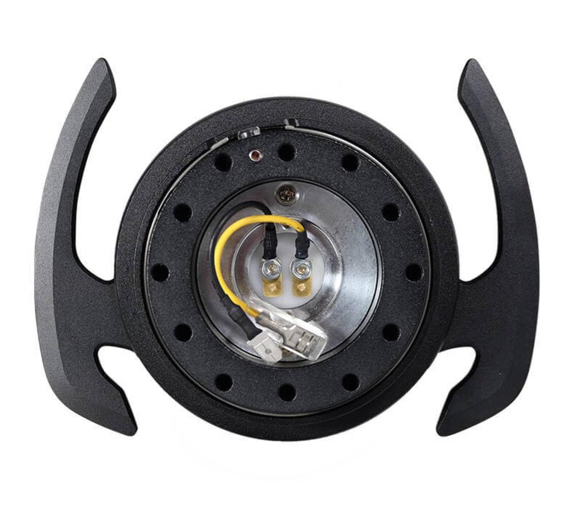 NRG Innovations GEN 4.0 NRG-SRK-700BK Steering Wheel Quick Release Kit Adapter, Black Body/Black Ring With Handles & 6x70 and 6x74mm Bolt Patterns
