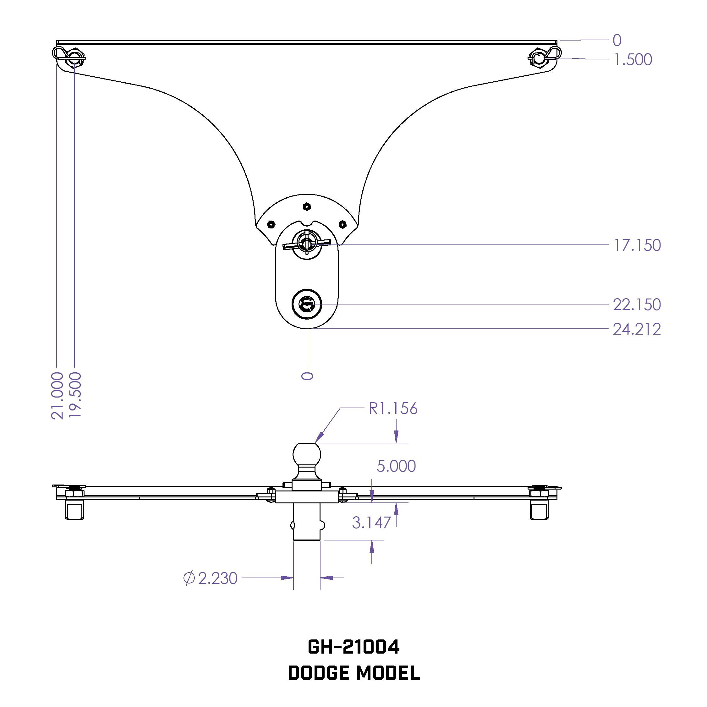 GoosePuck GEN-Y GH-21004 5" Offset Gooseneck Ball for OEM Puck Mount System fits RAM 2013 to Current - 25,000 LB Towing Capacity