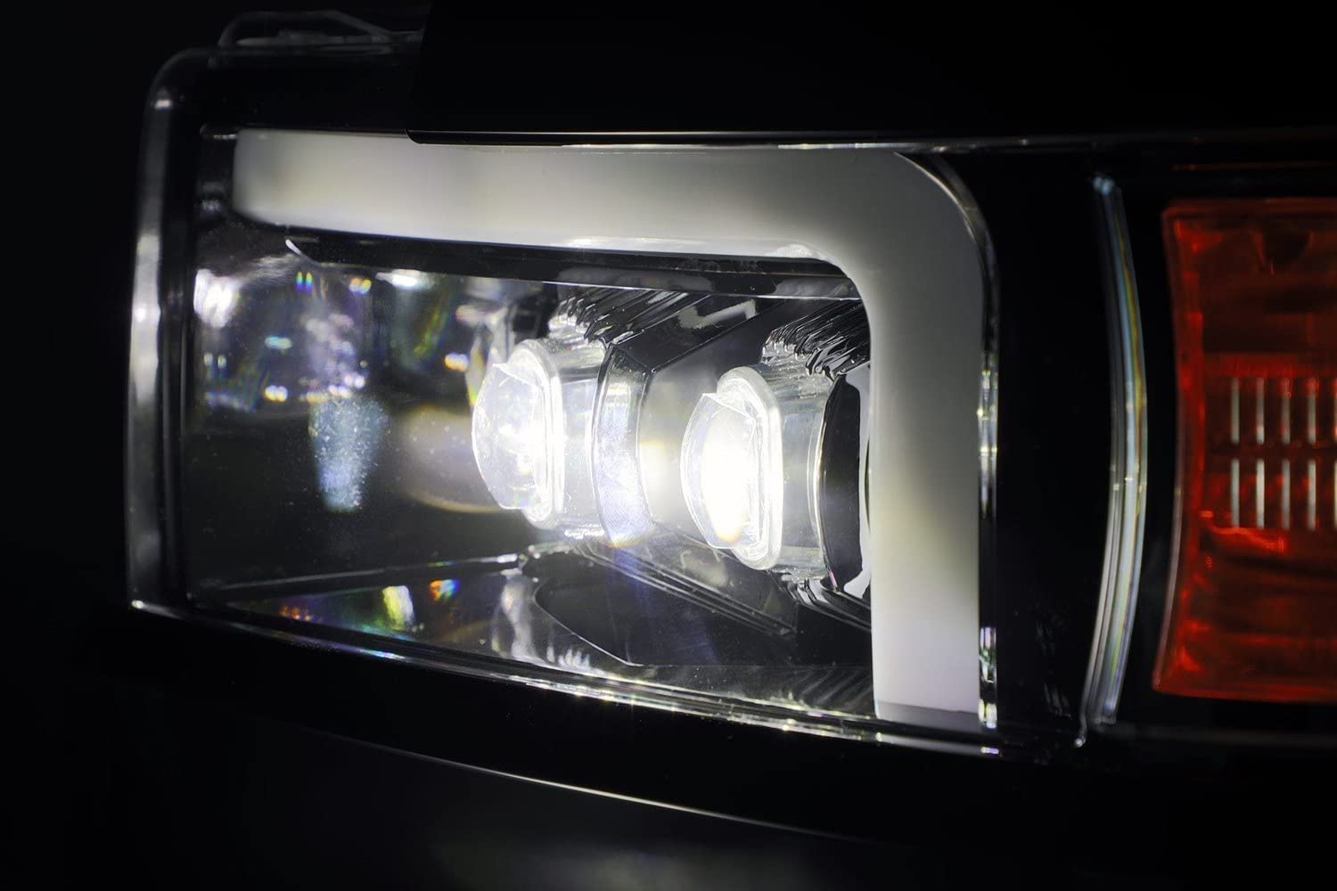 NOVA LED Proj Headlights AlphaRex 15-18 Chevy 2500HD Plank Style Black w/Activ Light/Seq Signal/DRL