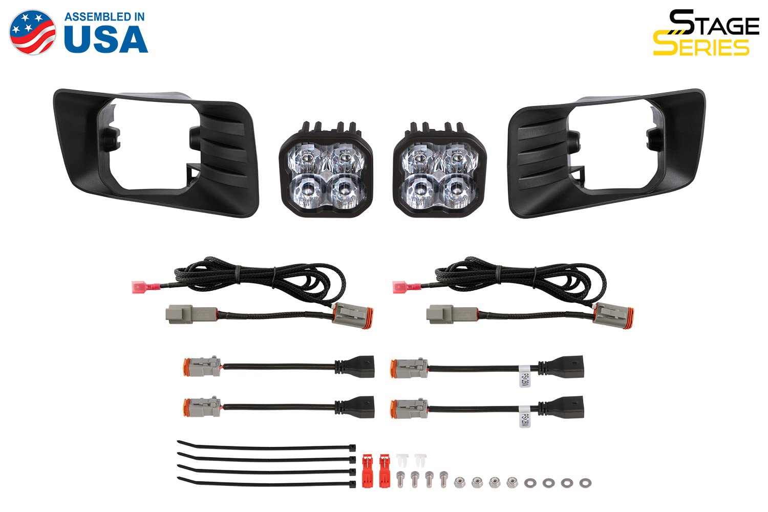 Diode Dynamics Fog Light Kit SS3 LED compatible with Chevrolet Tahoe 2015-2020, Yellow SAE Max with Backlight