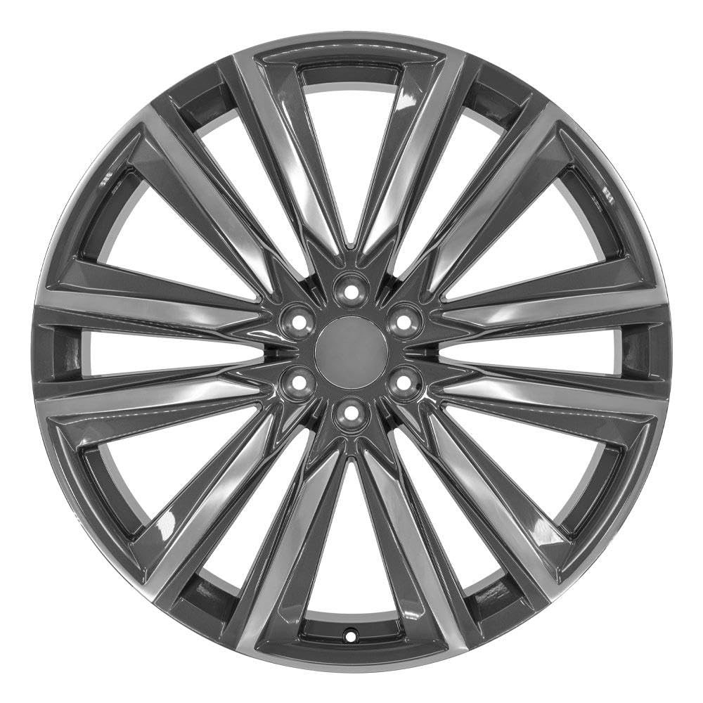 26 Inch OE Wheels CA91 Rim Fits Escalade Sport Style 6x139.7 26x10 Gloss Gunmetal with Polished Face - Hollander 4869 (1)