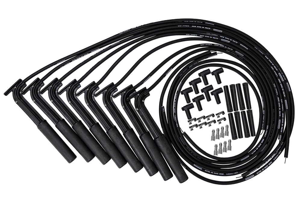 Ultra 40 Moroso Black Long Handle Hemi Wire Set, Use w/Remote Ignition Coils