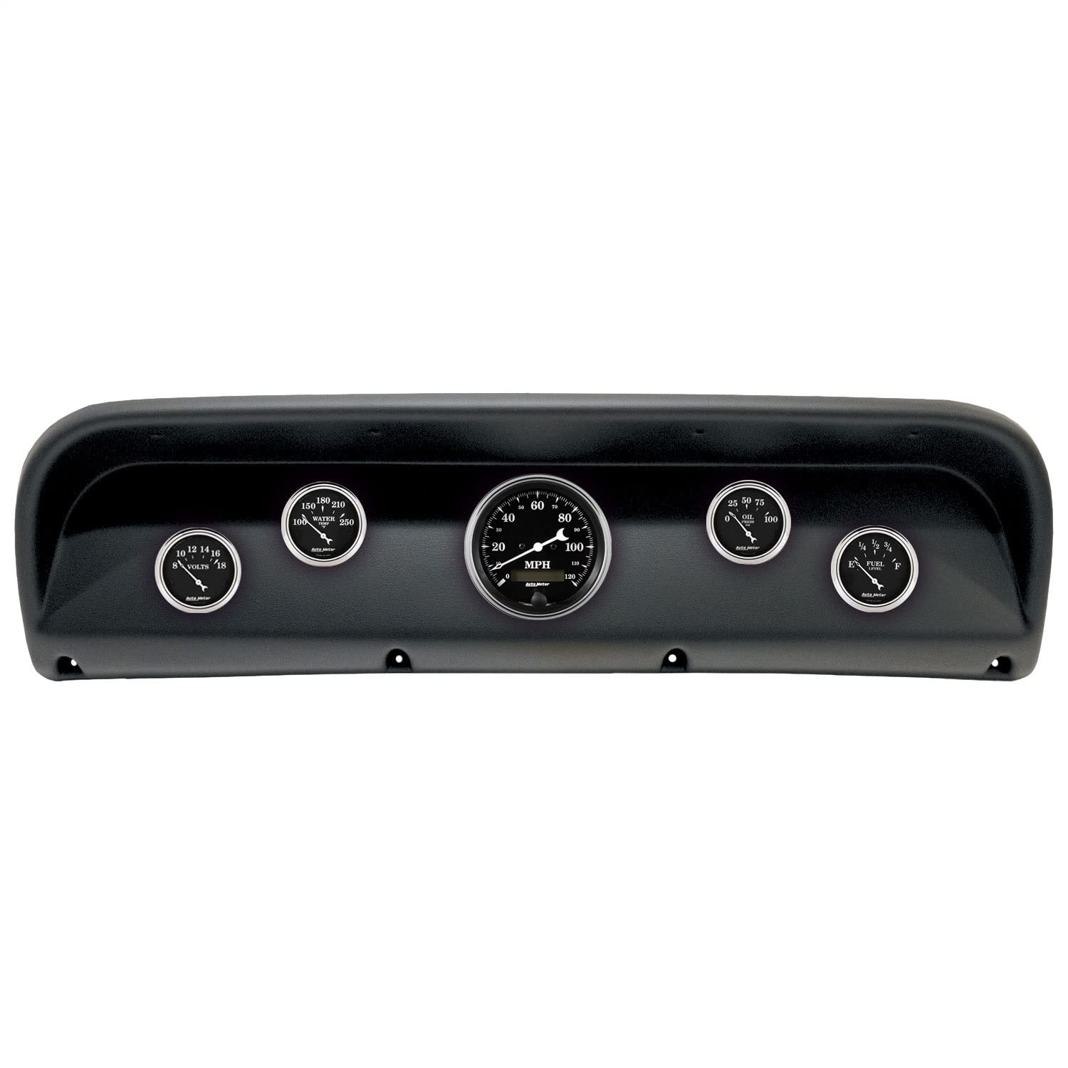 AutoMeter Dash Kit Direct Fit, (3 3/8" X1, 2 1/16" X4), Ford Truck 67-72, Old TYME Black (2900-07)
