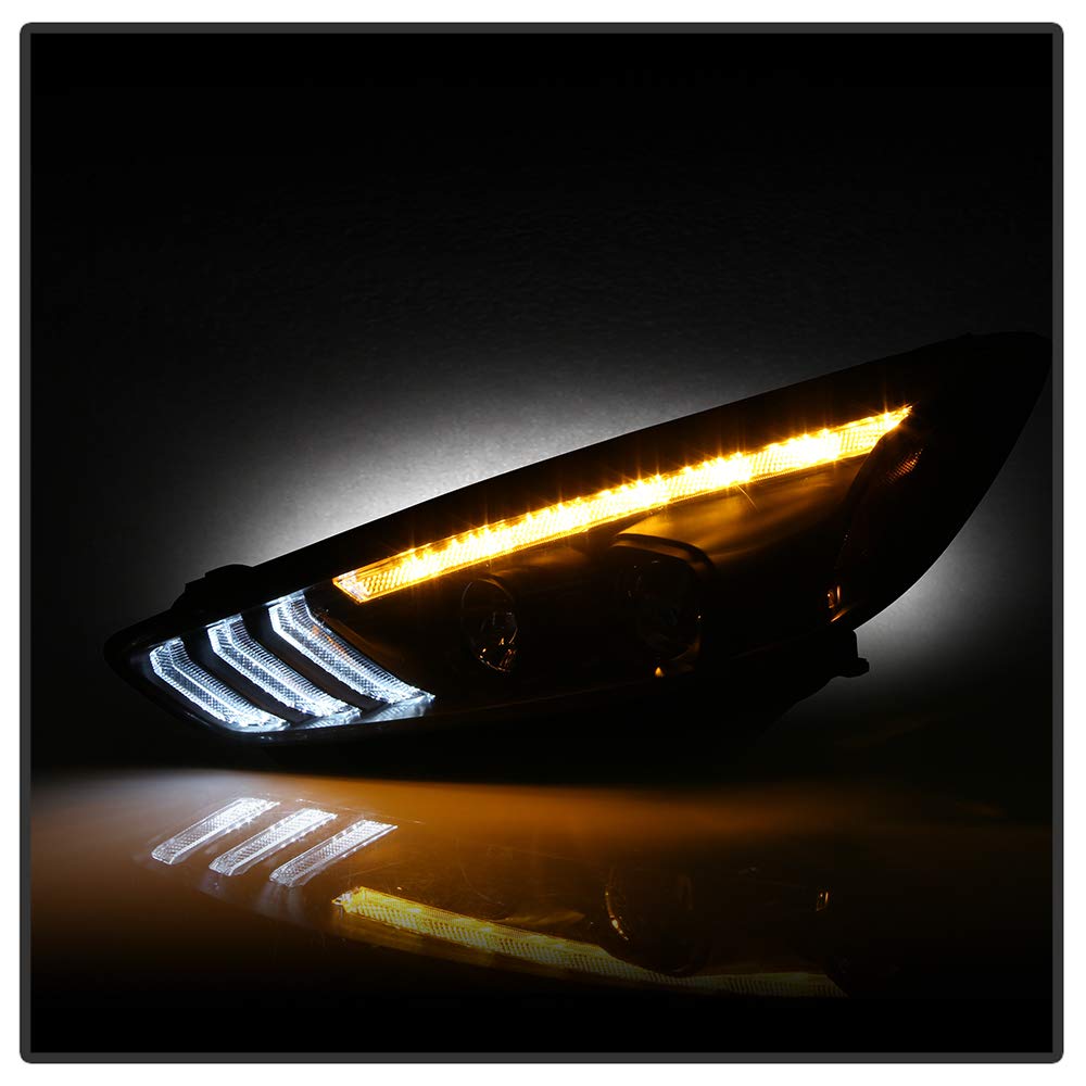 Ford Focus 15-18 Spyder 5086105 Projector Headlights - Sequential Turn Signal Light Bar - Low Beam-H7(Included) ; High Beam-H1(Included) ; Signal-LED(Included) - Black