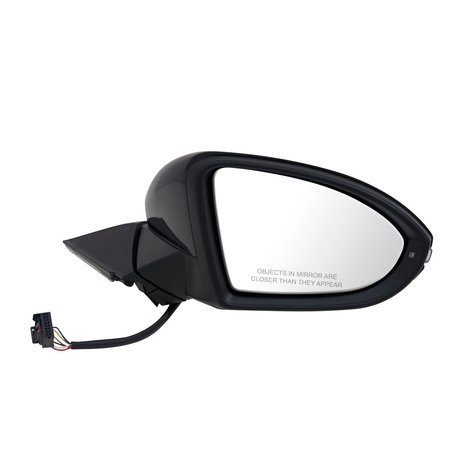 Fit System Mirror Passenger Side for Volkswagen Golf, Textured Black w/PTM Cover, w/Turn Signal, Foldaway, w/o Puddle lamp, w/o Memory, Heated Power