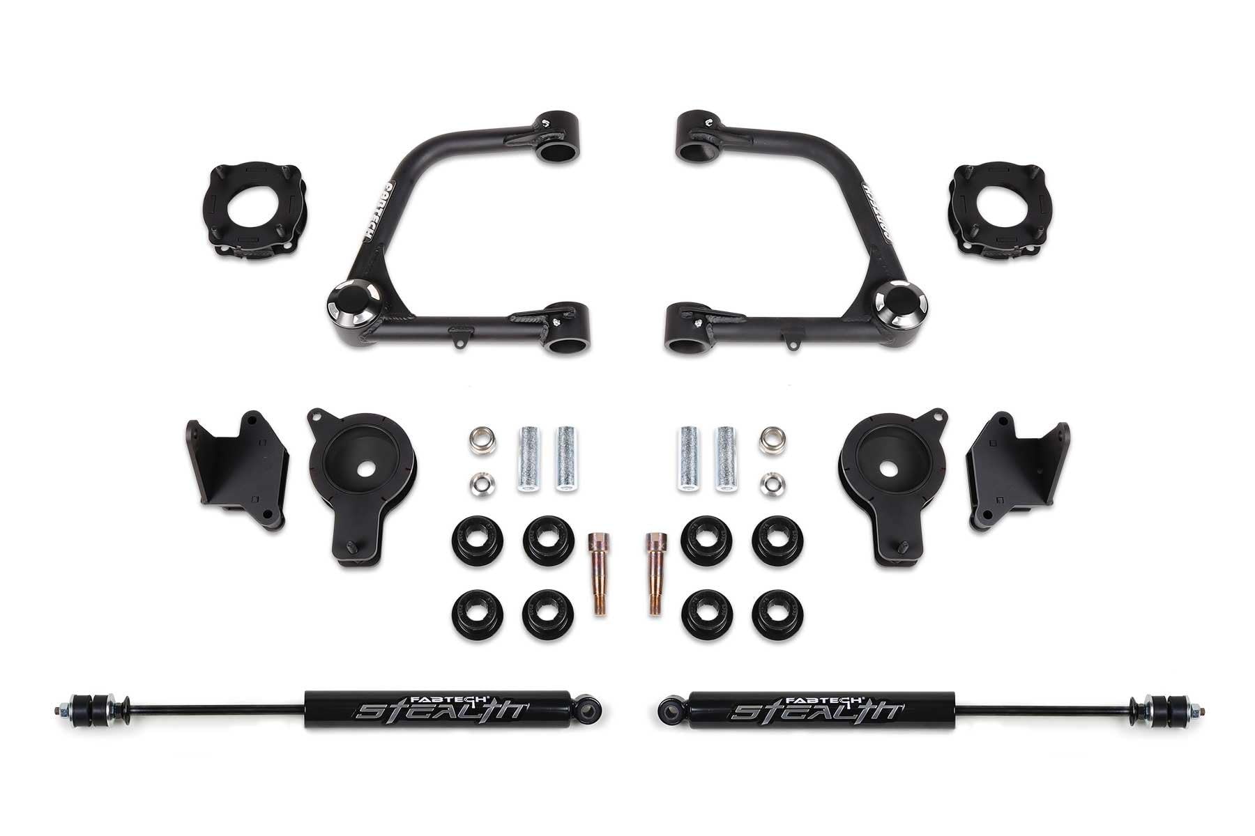 2022 Tundra 4WD Fabtech 3in UCA Kit w/Uniballs & Fr Shk Spcrs & Rr Air Bag Spcrs & Rr Stealth Shock (K7089M)