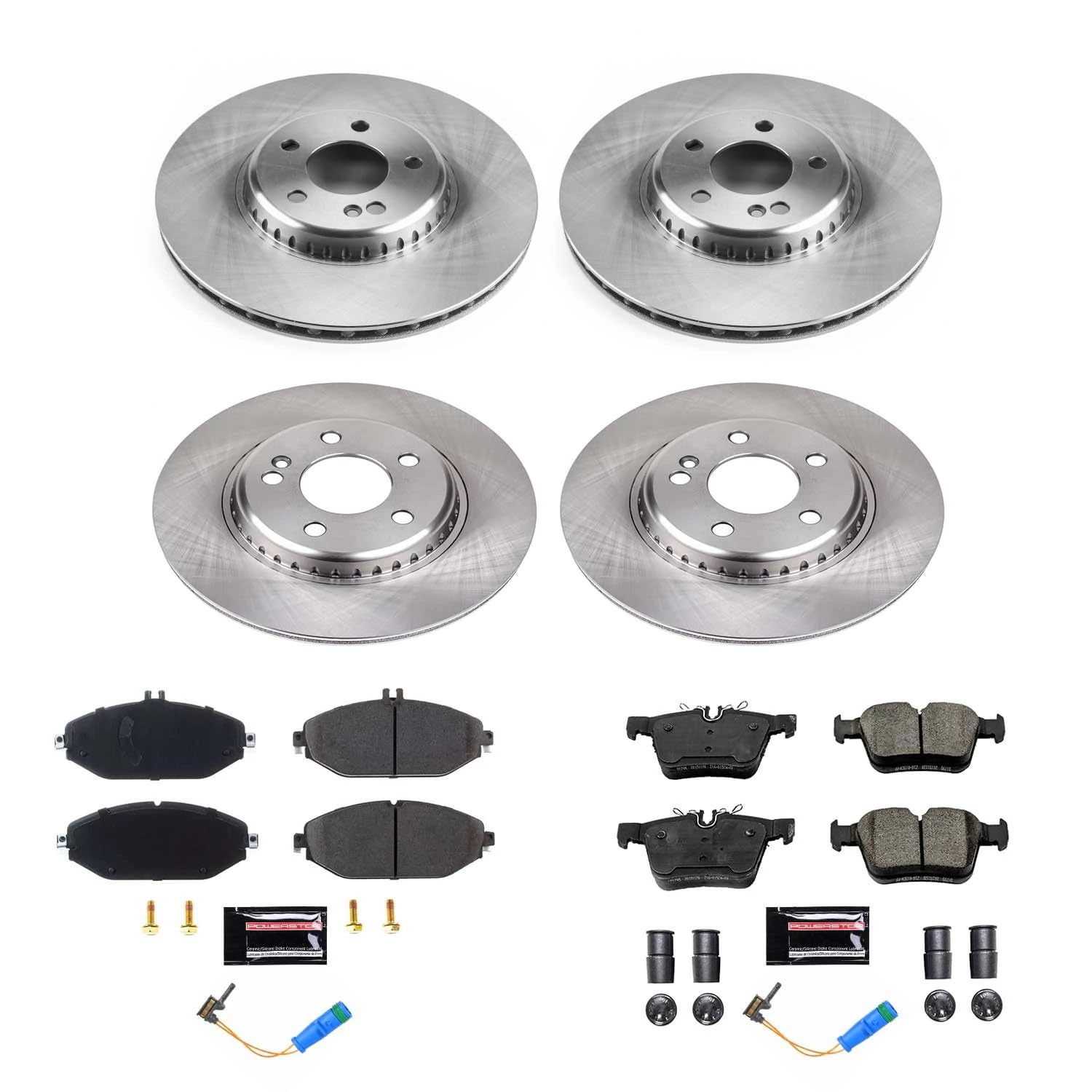 Power Stop KOE8546 Brake Kit-OE Front and Rear Brake Rotors & Ceramic Brake Pads For Mercedes-Benz C300 2015-2016, Mercedes-Benz C300 2019-2021 [Model Specific]
