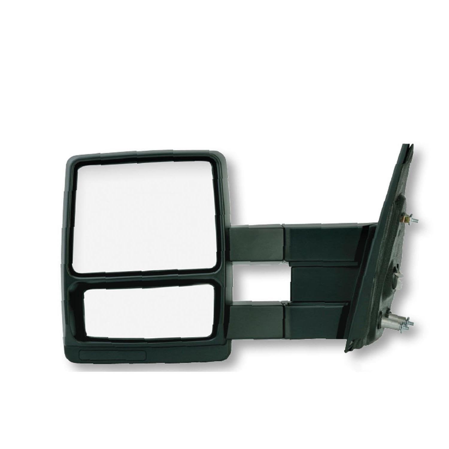 K Source Extendable Driver Side Towing Mirror for 2004-2014 F150, Textured Black, Dual Lens, Manual, Flat Mirror, Foldaway