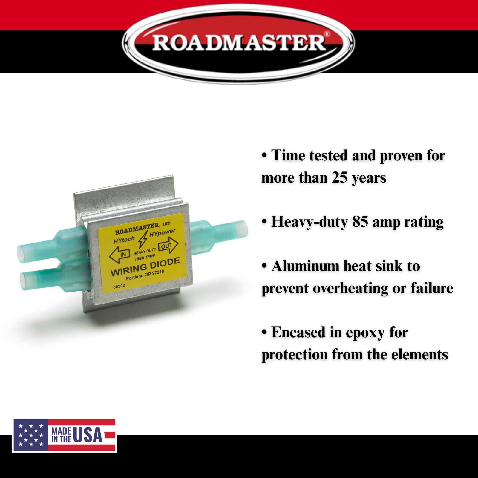 Pack of 3 Roadmaster 793 Hy-Power Diodes Compatible with RVs & Flat Towed Vehicles | Prevents Cross-Wiring Between Towed Vehicle & Motorhome Lights | Safe, Dependable Operation | Built to Last