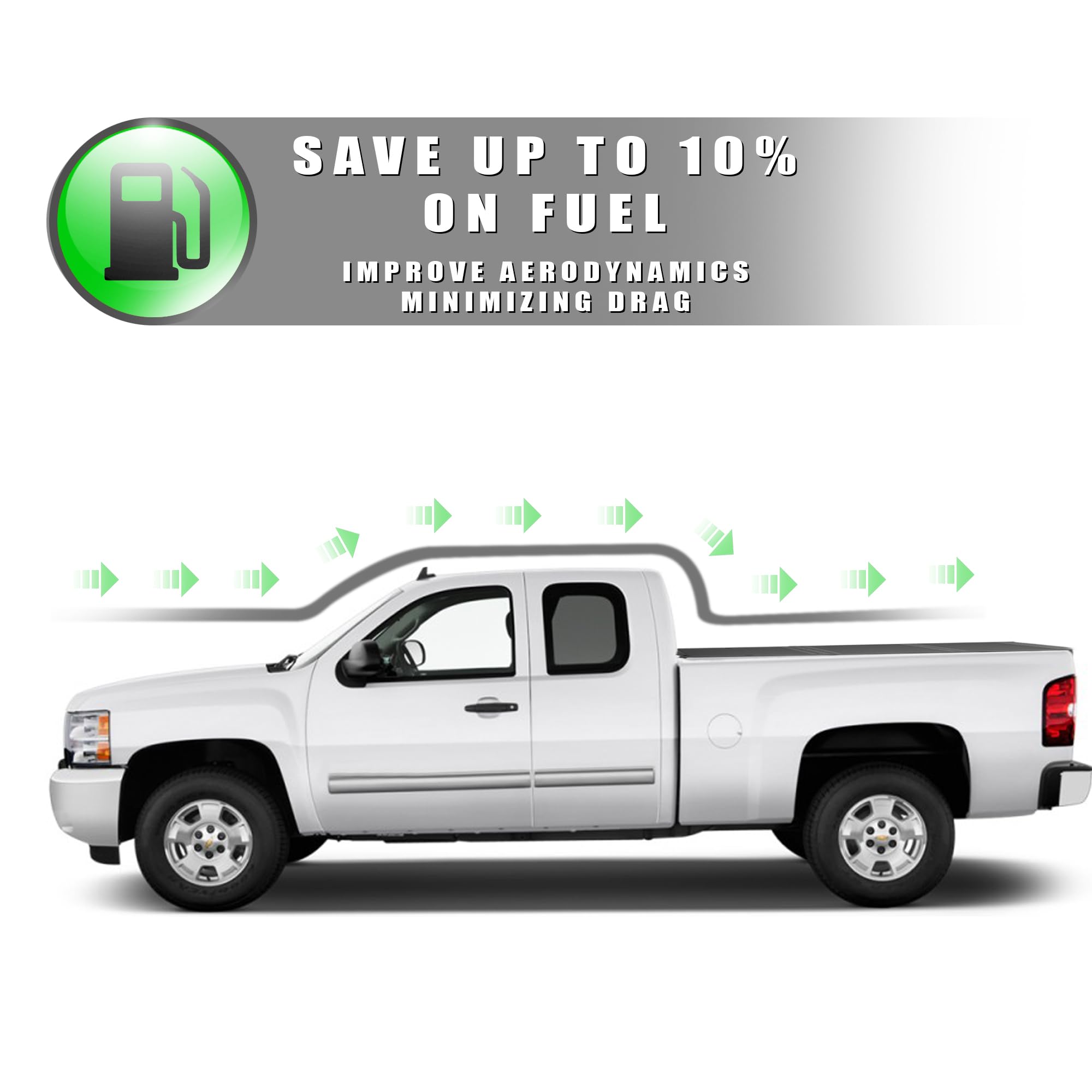Low Profile Armordillo Hard Tri-Fold Truck Bed Tonneau Covers for Chevy Silverado fits 2007-2013 Chevy Silverado/GMC Sierra 1500/2007-2014 2500 3500 6.5ft (78") Bed | CoveRex TFX | 8705292