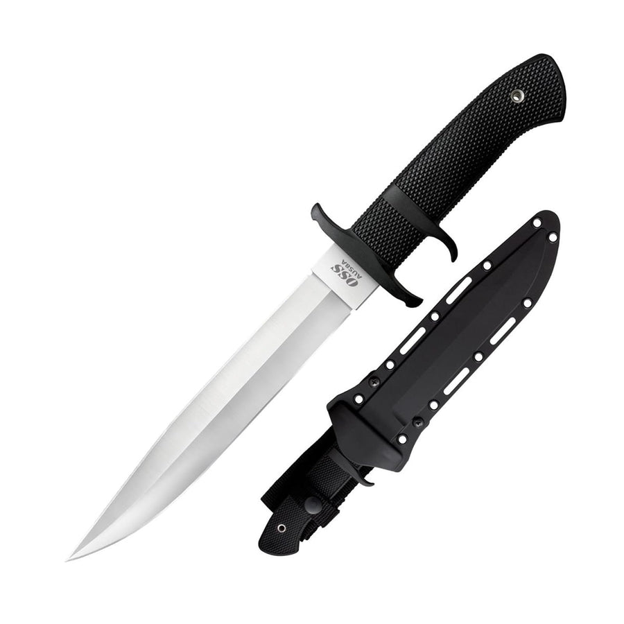 COLD STEEL 8.25" OSS Japanese AUS8A Clip Point Blade 5.125" Kray-Ex Handle Tactical Outdoor Hunting Fixed Blade Knife w/Secure-Ex Sheath
