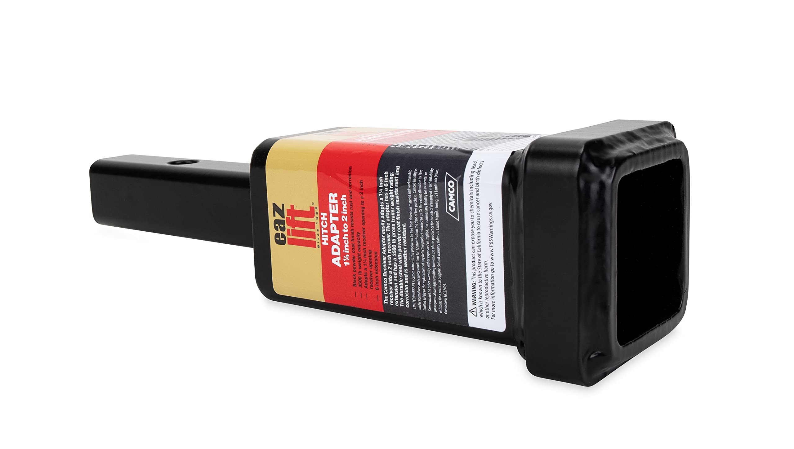 Eaz-Lift Adapter Hitch Receiver - Easily Adapts a 1 ¼" Receiver to a 2" Receiver | 6" Extension, 3,500 lb. Capacity (GTWR) | Durable Rust and Corrosion Resistant Steel - (48471)