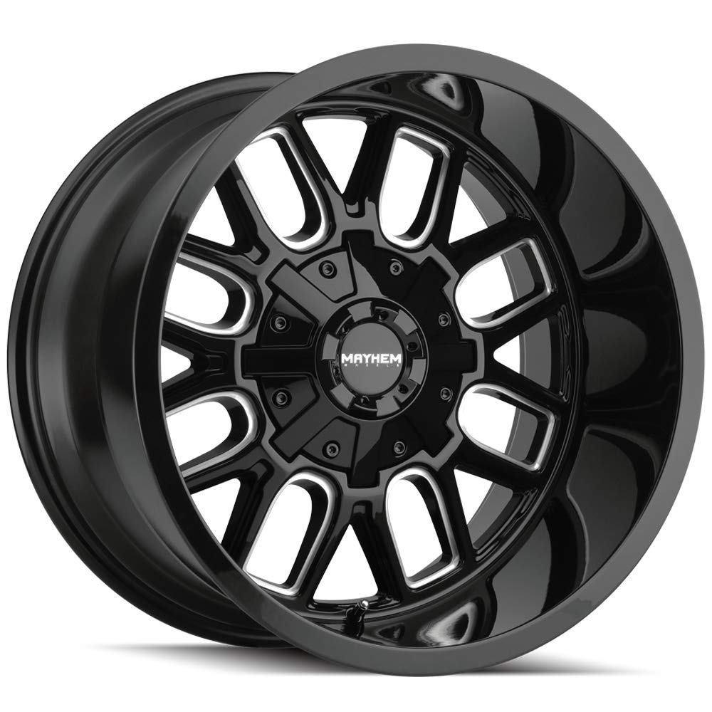 Cogent MAYHEM 8107 Gloss Black/Milled Spokes 20X9 6-135/6-139.7 0mm 106mm Wheel with Painted (0 x 9. inches /6 x 135 mm, 0 mm Offset)