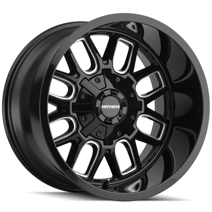 Cogent Mayhem 8107 Gloss Black Milled Wheel (18 x 9. inches /8 x 170 mm, 0 mm Offset)