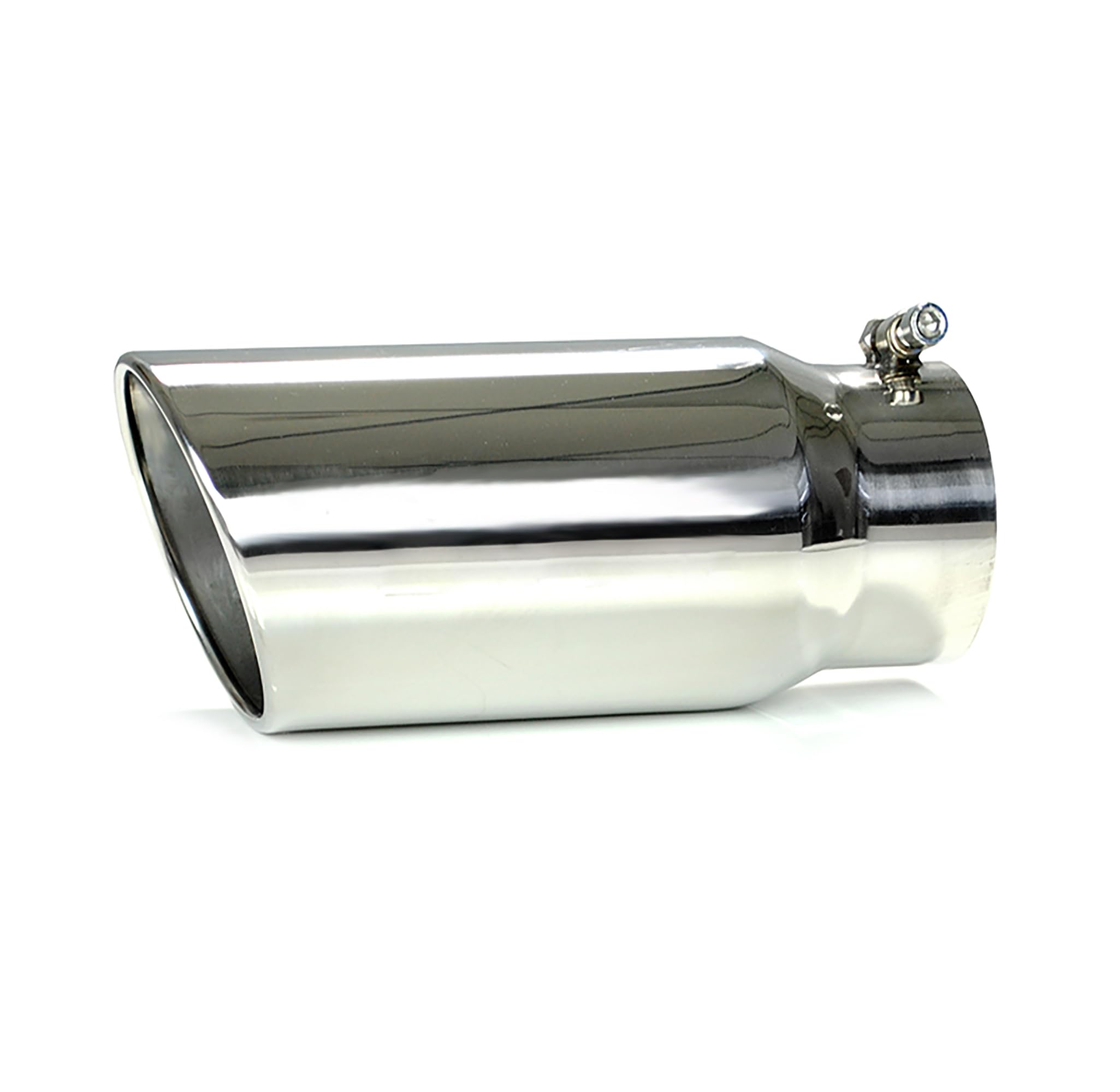Exhaust Muffler Tip Black Horse, 5" inlet, 6" outlet and 15" Length Single Wall Stainless Steel Compatible with All Cars, Trucks and SUVs-MT-SC05-SS