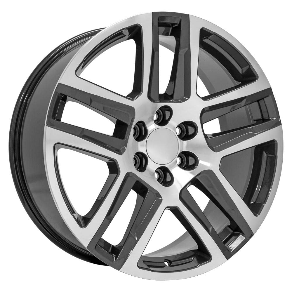 22 Inch OE Wheels CV63 Rim Fits Silverado 1500 Z71 Style 6x139.7 22x9 Gloss Gunmetal Machined - Hollander 5913 (1)