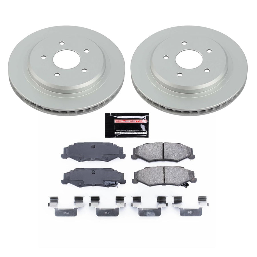 Power Stop Z17 CRK1563 Rear Coated Rotor Kit-Coated Brake Rotors & Ceramic Brake Pads For Cadillac XLR 2004-2009, Chevrolet Corvette 1997-2013 [Model Specific]