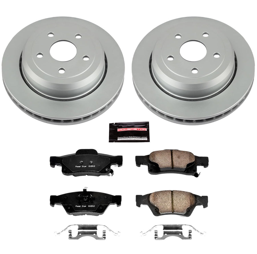 Power Stop CRK5953 Brake Rotor & Coated Ceramic Brake Pads- rear For Dodge Durango 2011-2023, Jeep Grand Cherokee 2011-2021, Jeep Grand Cherokee WK 2022 [Model Specific]