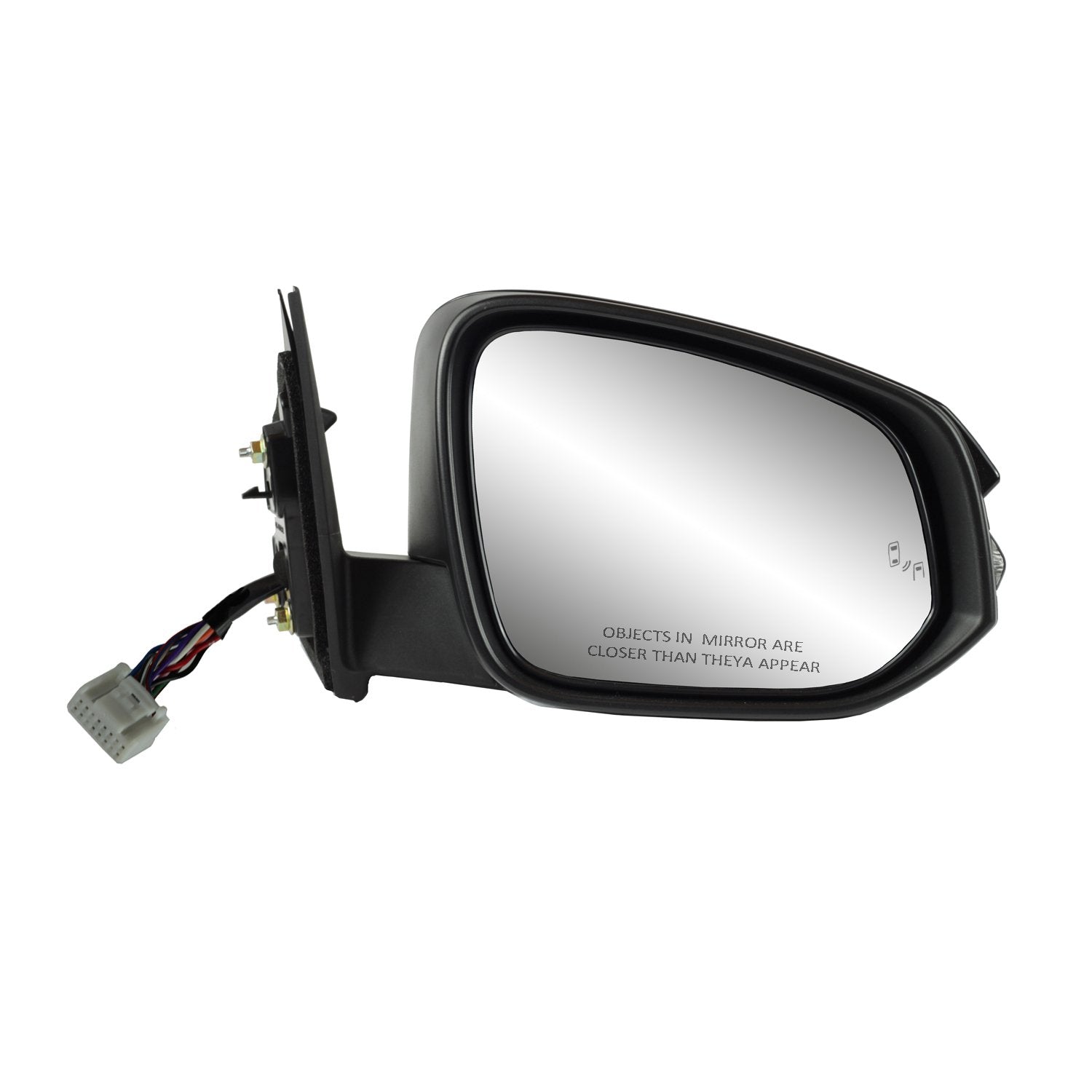 Toyota Highlander Passenger Side Mirror, Textured Black w/PTM Cover, w/Turn Signal, Blind Spot Detection System, Foldaway, w/o Memory, w/o Around View Monitor, Heated Power