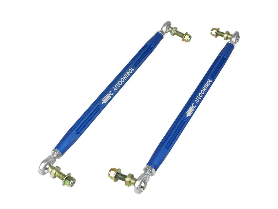 aFe POWER 442-721001FL Front Adjustable End Link Set aFe CONTROL, Blue, fits Toyota GR Supra