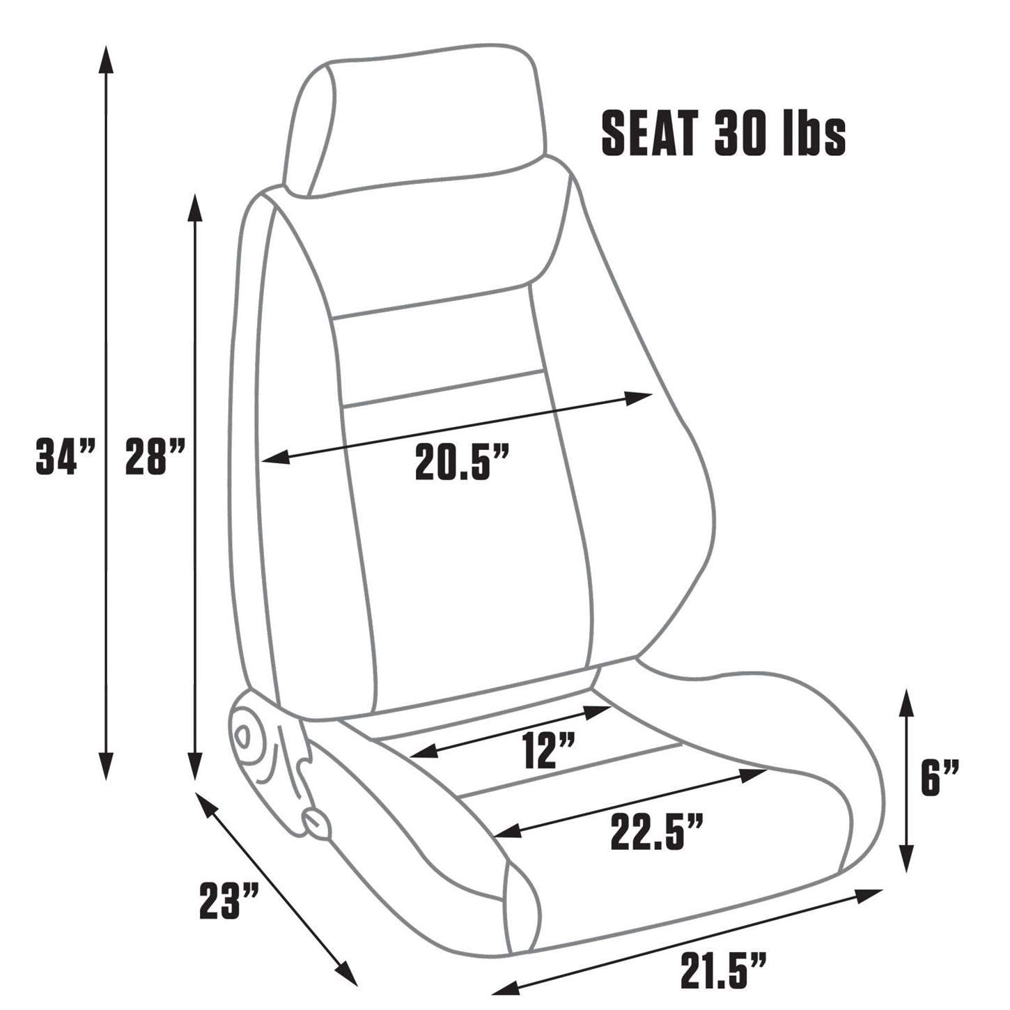 Beige Velour Racing Elite Recliner Left Seat ProCar by Scat 80-1100-67L