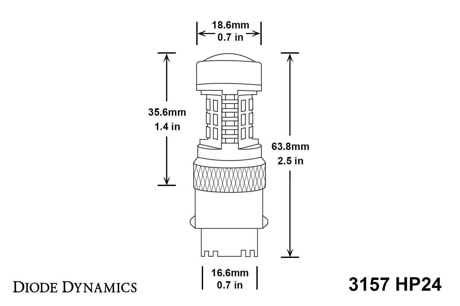 HP24 3157 LED Bulb Dual-Color LED Cool White Single Diode Dynamics