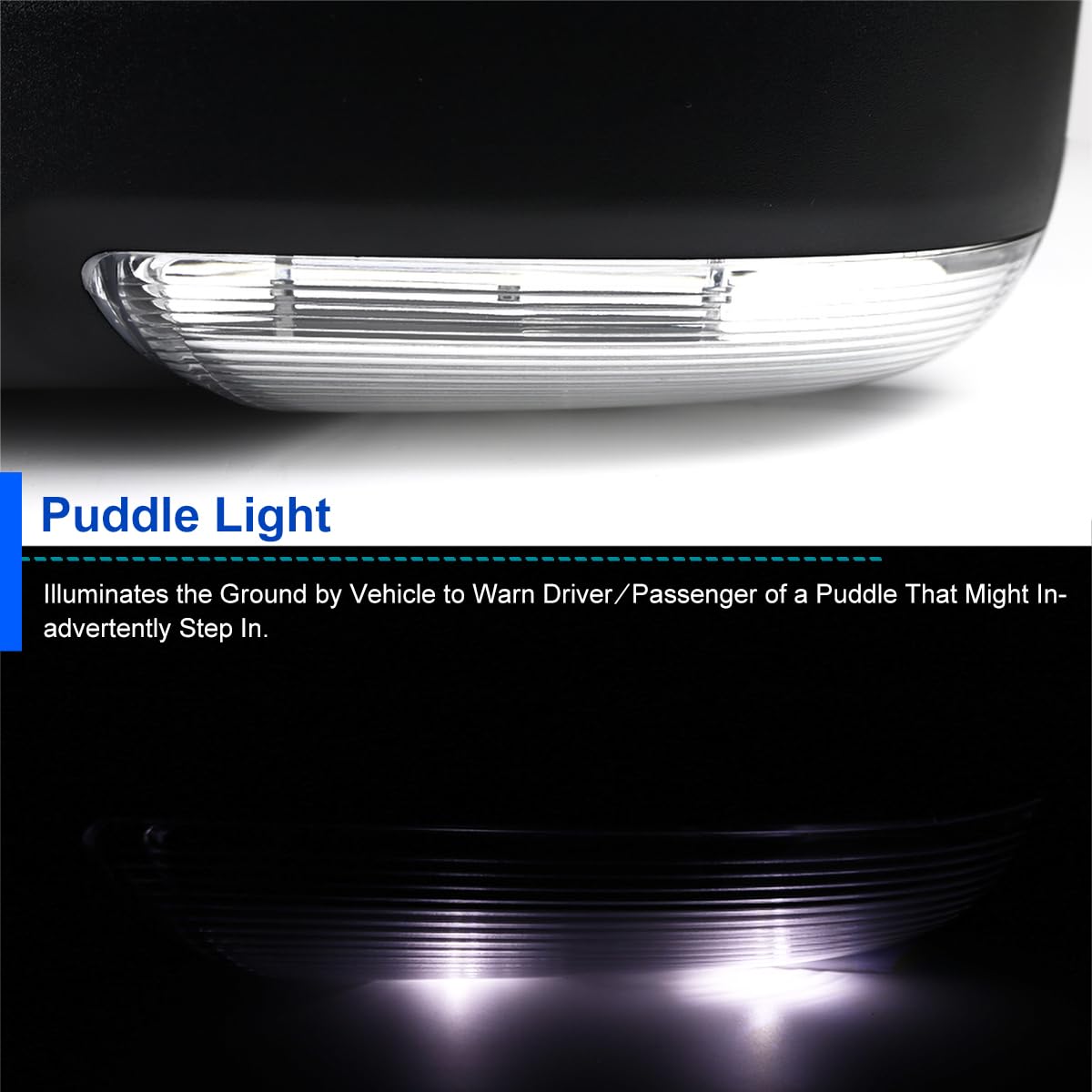 Power Fold Heated Temp Sensor Spec-D Tuning Left Driver Side Mirror Compatible with 2013-2019 Dodge Ram 1500