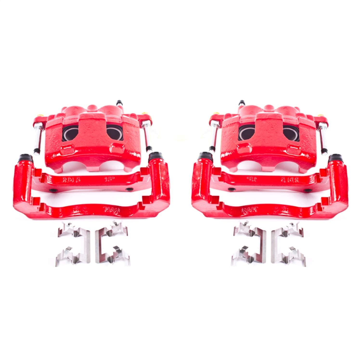 Power Stop Front S4988 Pair of Powder Coated High-Temp Red Calipers For Buick Lucerne, Chevrolet Impala, Chevrolet Impala Limited, Chevrolet Monte Carlo [Model Specific]