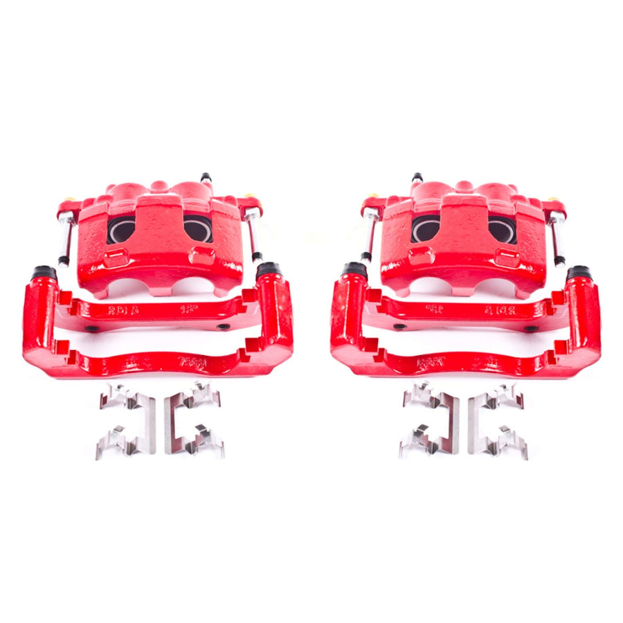 Power Stop Front S4988 Pair of Powder Coated High-Temp Red Calipers For Buick Lucerne, Chevrolet Impala, Chevrolet Impala Limited, Chevrolet Monte Carlo [Model Specific]
