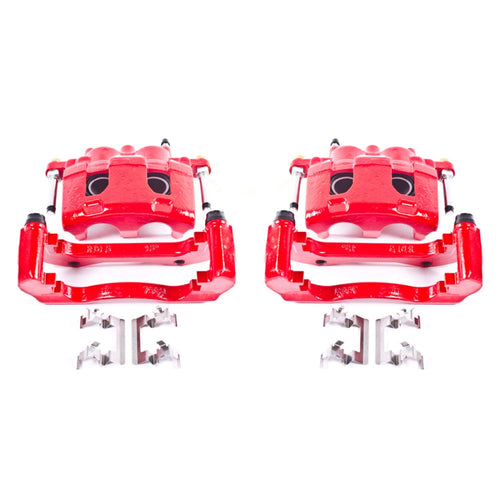 Power Stop Front S4988 Pair of Powder Coated High-Temp Red Calipers For Buick Lucerne, Chevrolet Impala, Chevrolet Impala Limited, Chevrolet Monte Carlo [Model Specific]
