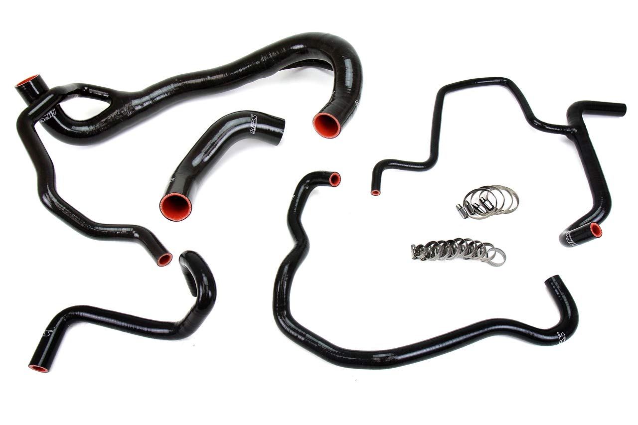 Black HPS 57-1675-BLK Silicone Radiator + Heater Hose Kit Coolant