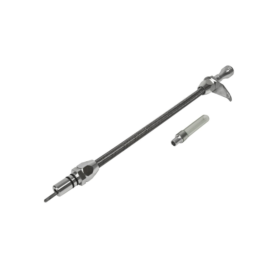 B&M Braided Aluminum 22165 Bell Housing Mount Transmission Dipstick for GM Turbo 350 Transmission