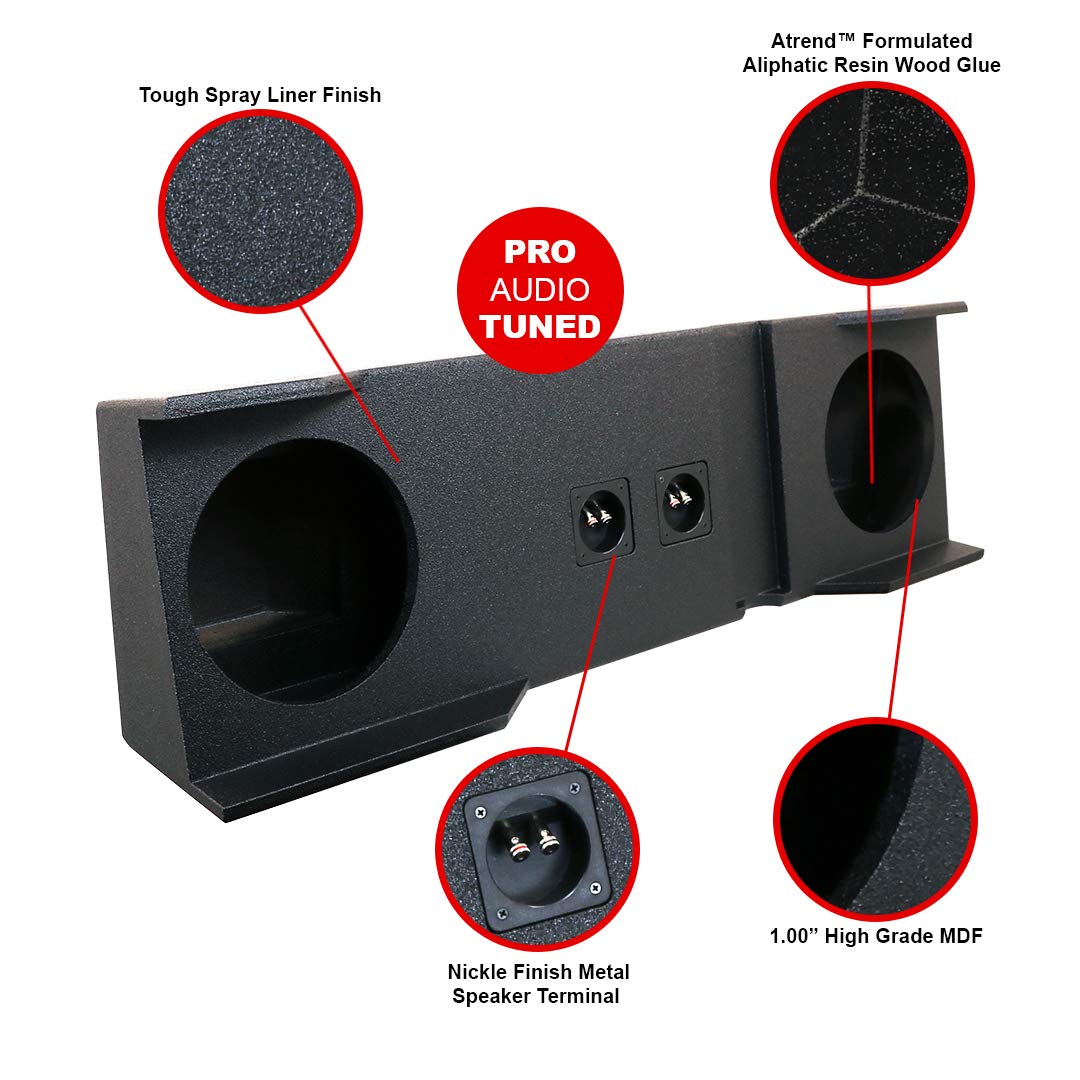 Atrend A162-10 2000 - 2006 GM HEAVY DUTY CREW CAB Dual 10" Down Fire Subwoofer Box Bedliner Finish