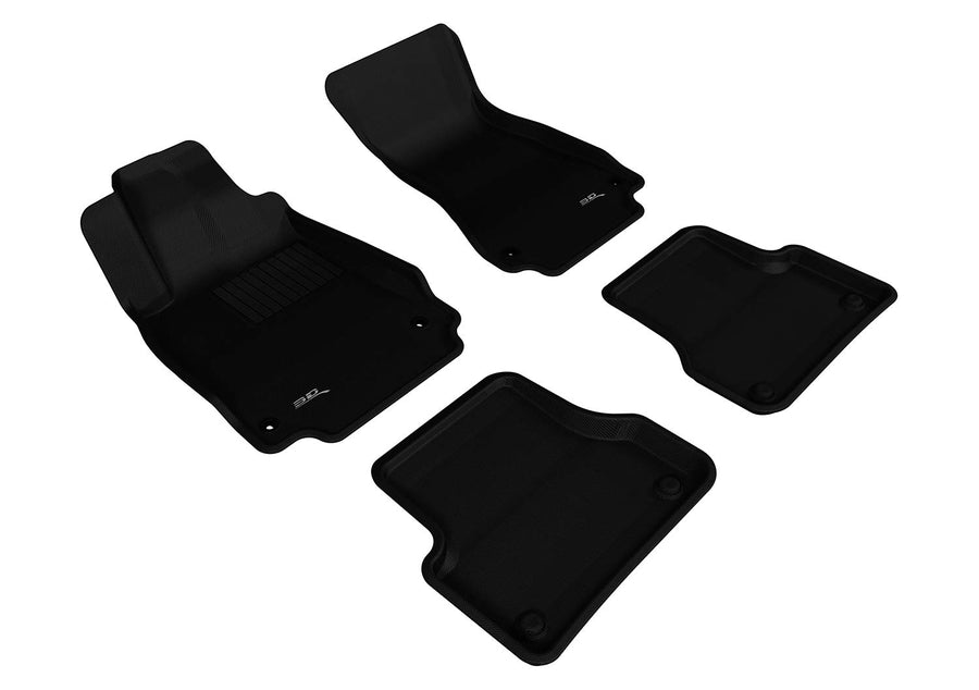 Audi A6 2012-2018 / Audi S6 2013-2018 3D MAXpider Custom Fit All-Weather Car Floor Mats Liners, Kagu Series (1st & 2nd Row, Black)
